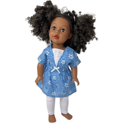 Doll Clothes Superstore Handmade Sweet & Stylish Blue Dress with Tights for 18 Inch Dolls