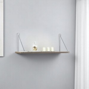 FONTOI Storage Shelves Wall Mounted, Hanging Metal Bracket Single Shelf for Living Room Hallways, White, 28"*10"*7" - 1 of 4