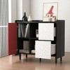 Sideboard Buffet Cabinet with Doors, 2 Drawers and Open Storage, Modern Accent Storage Cabinet for Dining Room, Kitchen, Coffee Bar - 3 of 4