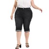 Agnes Orinda Women's Plus Size Mid-Rise Curvy Skinny Stretch Denim Jean Capri - 2 of 4