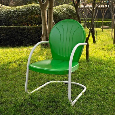 Grasshopper Green Metal Outdoor Dining Arm Chair