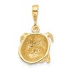 Black Bow Jewelry 14k Yellow Gold Bulldog Head Pendant, 15mm - 3 of 4