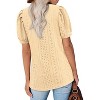 Imily Bela Womens Summer Square Neck Tunic Top Chic Short Sleeve Eyelet Tee Fit Style - 4 of 4