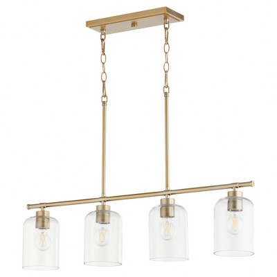 Quorum Lighting Tribute 4 - Light Chandelier in  Aged Brass