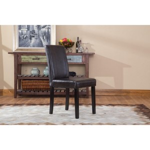 VYNXARIA Urban Style Solid Wood Leatherette Padded Parson Chair, Black, Set of 2 - 1 of 4