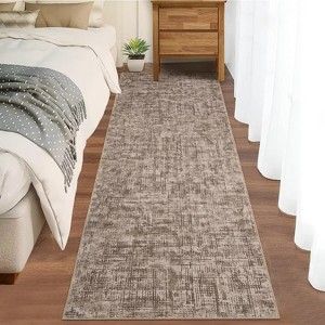 Washable Rugs for Living Room Modern Solid Area Rug Non-Slip Low Pile Bedroom Rug Soft Foldable Rug - 1 of 4