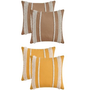 REGALWOVEN 4 Pcs Boho Modern Striped Decorative Throw Pillow Cover for Living Room Bed Sofa - 1 of 4