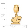 Black Bow Jewelry 14k Yellow Gold Plated Sterling Silver Central Michigan Chippewas NCAA Bead Charm - 2 of 3