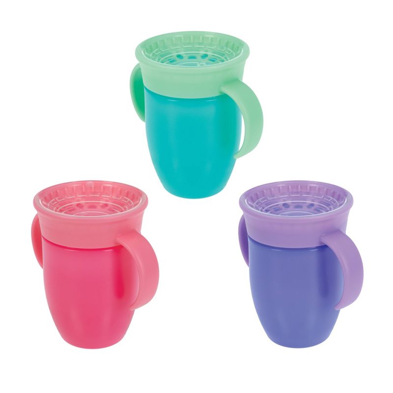 Nuby 7oz 2 Handle 360 Cup - Girl - 3pk, 3 of 9