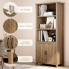 Farmhouse Bookshelves and Bookcases with Doors, 5-Tier Storage Bookshelf-Bookcase, Wooden Shelf Bookshelves with Adjustable Shelves for Living Room - 4 of 4