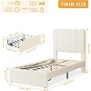 Coucheta Twin Bed Frame with Storage Drawer & Headboard, Velvet Upholstered Platform Bed for Girls, Wood Slats, Noise-Free, Easy Assembly - 3 of 4