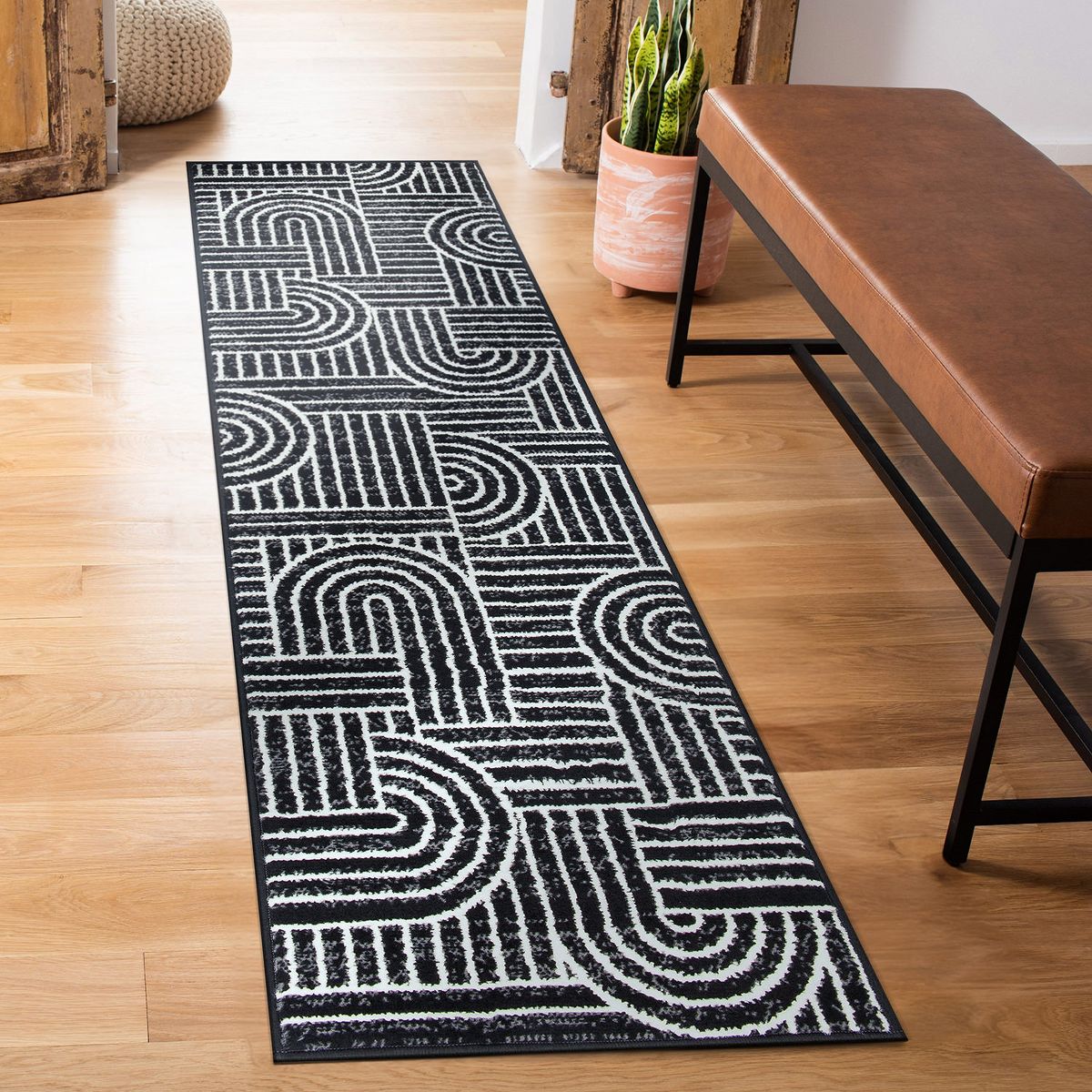 World Rug Gallery Contemporary Stripe Arch Design Area Rug: Stain & Fade-Resistant, Low Pile, Pet Friendly - thumbnail 9