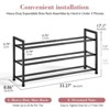 Aoibox 3-Tier Expandable Shoe Rack for Closet, 18-33 Inches Adjustable Shoe Organizer for Small Space, Sturdy Metal, Black - 4 of 4