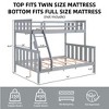 Twin over Full Bunk Bed with Flexible Ladder,Kids Solid Wood Bed Frame,Strong Wooden Slats, Non-Toxic Finishes, No Box Spring Needed,Gray - 4 of 4