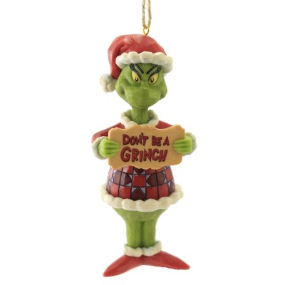 Jim Shore 5.0" Don't Be A Grinch Ornament Dr. Suess  -  Tree Ornaments