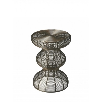 HomeRoots 18" Bronze Curvy Iron Round Top End Table