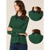 Allegra K Women's Pointed Collar Knit Contrast Neck Long Sleeve Party Shirt - 2 of 4