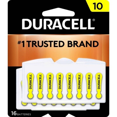 Duracell Size 10 Hearing Aid Batteries - 16 Pack - Easy-Fit Tab