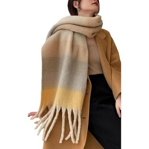 MSDC Winter Women Warm Scarf Long Shawl Large Scarves Cold Weather Thick Blanket Scarfs Colorful Plaid - 1 of 4