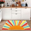 Colorful Machine Washable Area Rug, Non-Slip Indoor Carpet for Living Room, Bedroom, Modern Minimalist Front Door Mat with Sun Accent Design. - 3 of 4