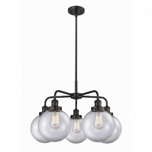 Beacon - 5 Light Stem Hung Chandelier In Art Deco Style-17.38 Inches Tall and 26 Inches Wide - 1 of 1
