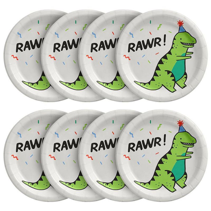10ct Fossil Friends Dinosaur Snack Paper Plates White/Green/Blue - Spritz&#8482;, 2 of 5