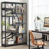 Tribesigns Freestanding 5 Tier Etagere Bookcase, Storage Organizer with 9-Open Storage Shelf for Living Room, Brown - 4 of 4