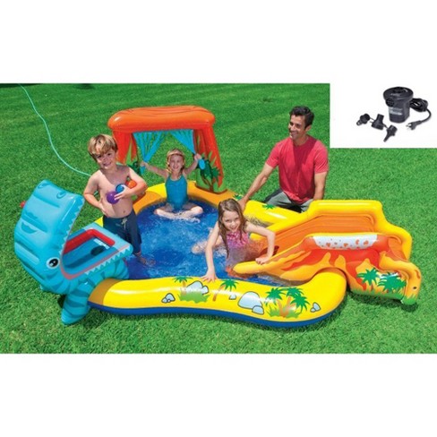 intex pool play dinosaur swimming center pump air inflatable 43in 75in 95in quick fill target
