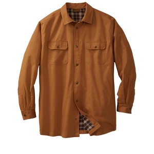 Boulder Creek by KingSize Flannel-Lined Twill Shirt Jacket - 1 of 4