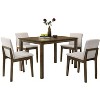 NicBex 38.5" Dining Table Set for 4 Square Wooden Dining Table with 4 Upholstered Chairs Rubberwood Veneer - 2 of 4