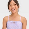 Girls' Mermaid Printed One Piece Swimsuit - Cat & Jack™ Lavender - 2 of 3