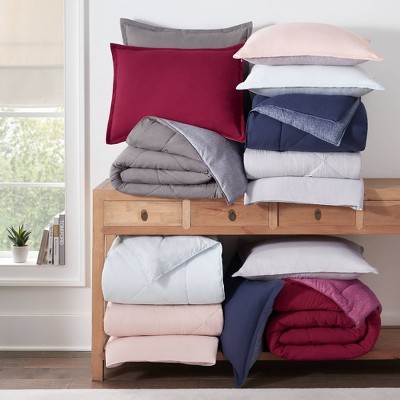 Maroon Queen Reversible Microfiber Bed in a Bag Set
