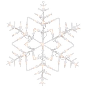 Northlight 16" White Lighted Snowflake Christmas Window Silhouette - 1 of 4