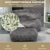 NicBex Plush Bean Bag Chair with Ottoman,Lazy Sofa Chair with Handle and High-Rebound Memory Foam,Modern Lounge Chair for Living Room,Gray - 2 of 4