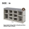 Shoe Storage Bench, 10 Cubbies Shoe Bench with Cushion and Side Pocket, 41 Inch Entryway Shoe Organizer, Cubby Shoe Rack with Adjustable Shelves - 2 of 4