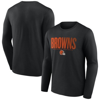 Nfl Cleveland Browns Men's Transition Black Long Sleeve T-shirt : Target