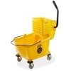 Dryser Commercial Janitorial Cleaning Cart on Wheels with Cover, Shelves and Vinyl Bag & Commercial Mop Bucket with Side Press Wringer, 26 Qt. Yellow - 3 of 4