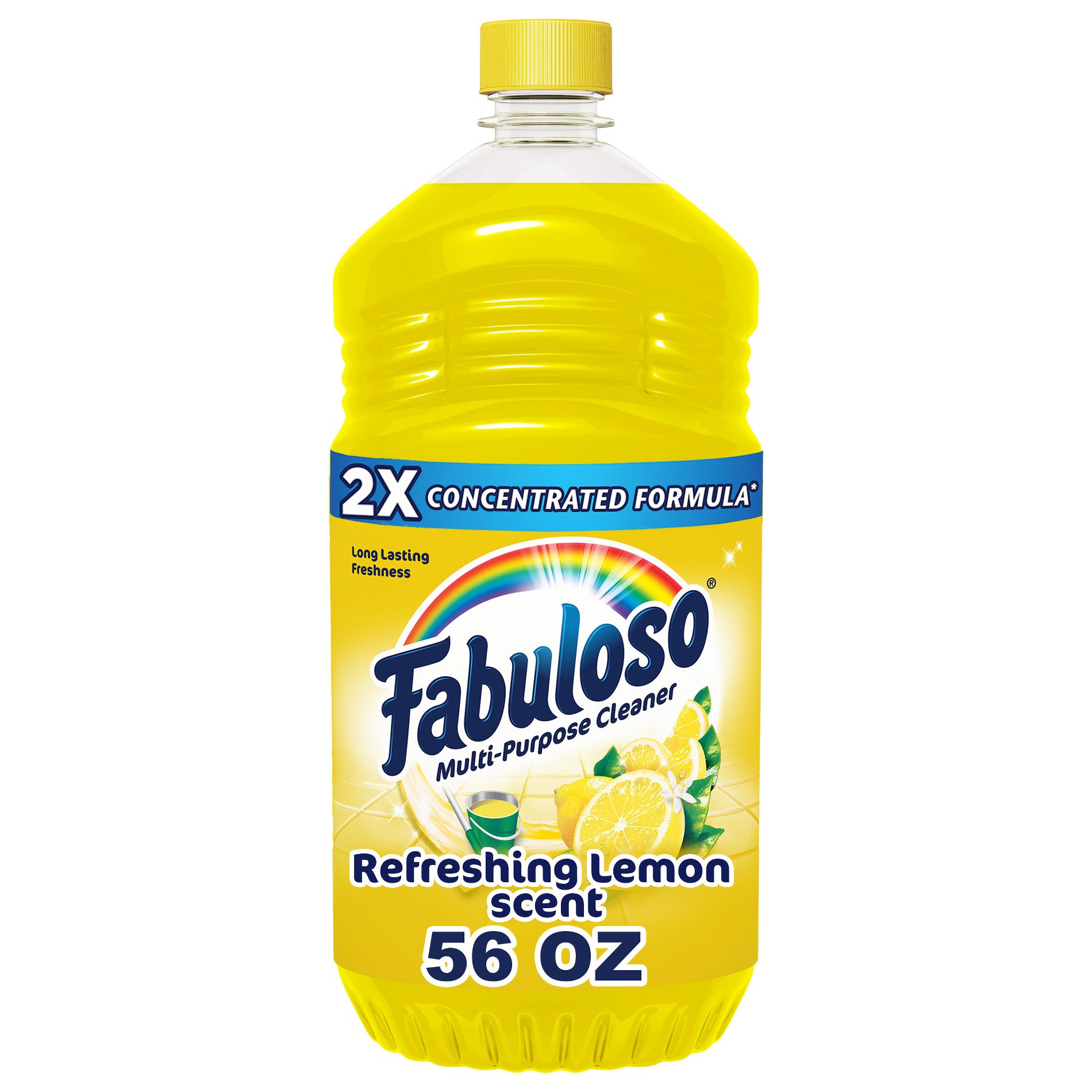 Fabuloso Lemon Scent Multi-Purpose Cleaner - 2X Concentrated Formula Floor Cleaner - 56 fl oz