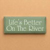 Slickblue Wood Wall Sign Life’s Better On The River – Cottage Lake House Rustic Cabin Decor 7x18, Color Options - 2 of 3