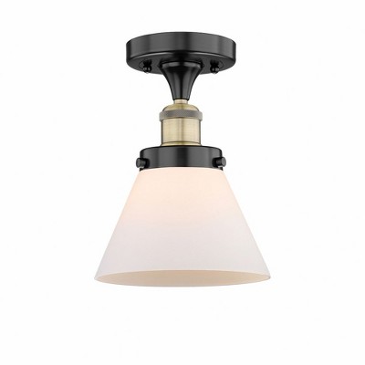 Cone - 1 Light Semi-Flush Mount In Industrial Style-9.75 Inches Tall and 7.75 Inches Wide