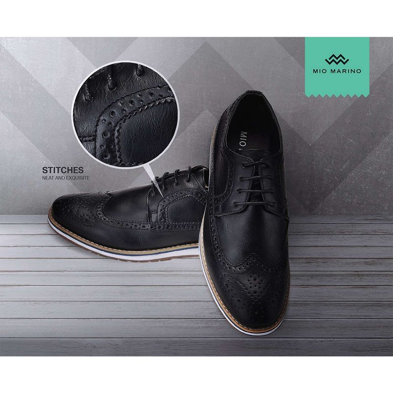 Mio Marino - Men's Ornate Wingtip Oxford Shoes, 3 of 8