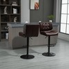 HOMCOM Bar Height Bar Stools Set of 2 with Adjustable Seat, Thick Padded Cushion and Metal Footrest for Home Bar - 3 of 4