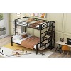 TIRAMISUBEST Twin over Full Size Metal Bunk Bed with Storage Staircase and Open Wardrobe, Versatile Bunk Bedframe with Storage Shelves - 4 of 4