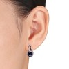 EVERLY JEWELRY | Sterling Silver 0.06 CT Diamond TW 9 - 9.5 MM Black Freshwater Cultured Pearl Fashion Post Earrings - 3 of 4
