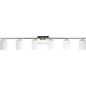 Progress Lighting Replay 6-Light Bath Vanity in Polished Nickel with Etched Glass Shades - 1 of 1