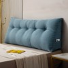 Bekrvio Wedge Headboard Pillow for Bed, Faux Linen Reading Backrest Cushion with Removable Cover & Pocket, Large Triangular Bed Rest - 3 of 4