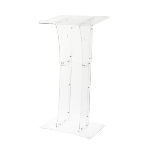 Coucheta Acrylic Podium Stand, 43"Tall Portable Transparent Church Pulpits with Storage Shelf, Clear Lectern with Wide Reading Platform - 1 of 4