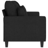 vidaXL 3-Seater Sofa - Fabric, Metal, Textilene, Modern Design Comfortable Seating, for Living Room or Lounge, Black - 3 of 4