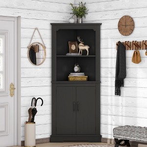 Bella Depot 69.3''H Tall Corner Cabinet with Doors for living room, bathroom,Dining Room or Kitchen - 1 of 4