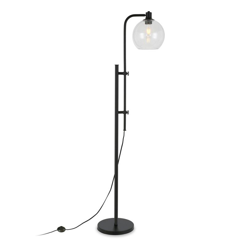 Hampton & Thyme Height-Adjustable Floor Lamp with Glass Shade, 4 of 11